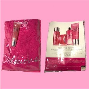 VS lip gloss Beauty Rush Strawberry Fizz and tank